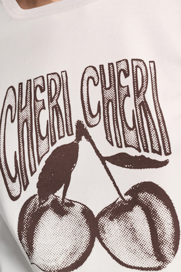 Dorothee Schumacher T-shirt with "CHERI CHERI" print camellia white