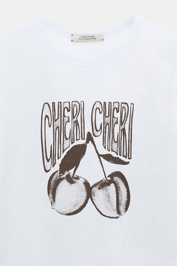 Dorothee Schumacher T-shirt with "CHERI CHERI" print camellia white