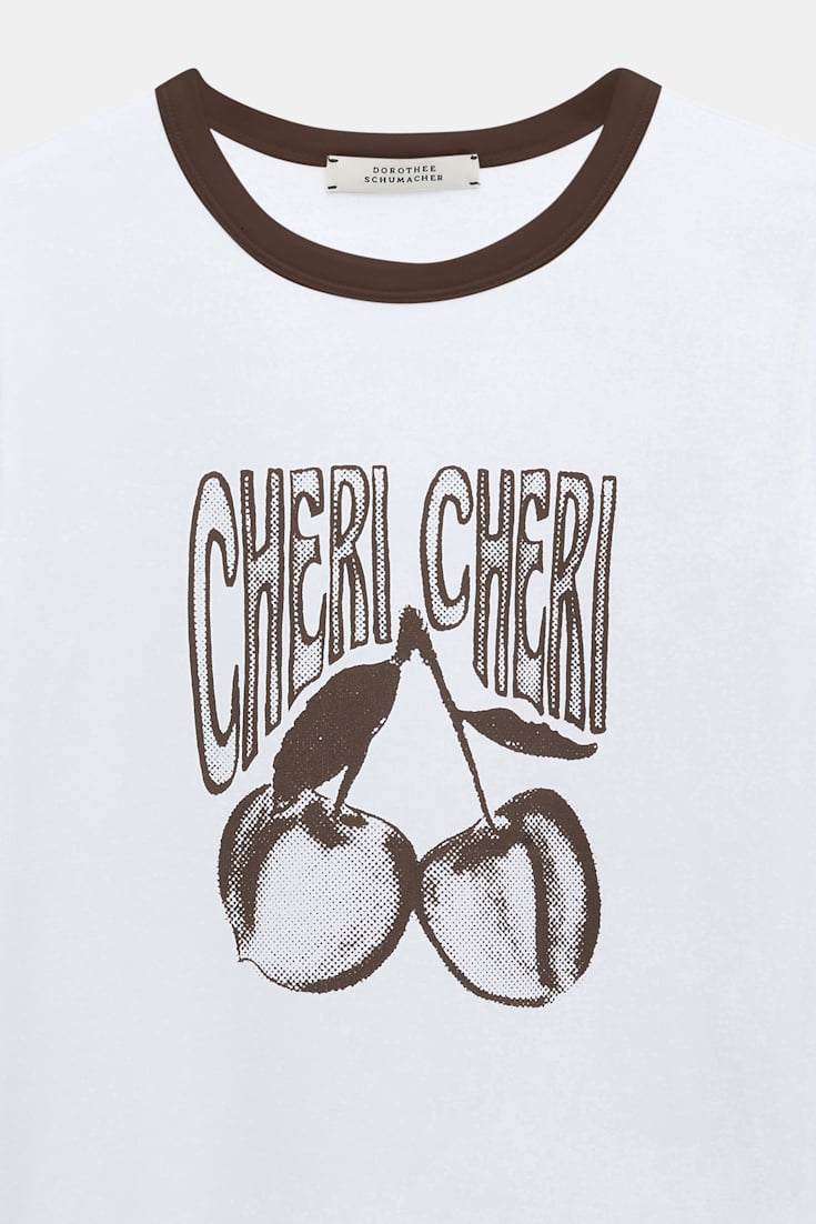 Dorothee Schumacher T-shirt with "CHERI CHERI" print camellia white