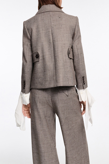 Dorothee Schumacher Boxy blazer in virgin wool pepper & chocolate