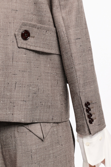 Dorothee Schumacher Boxy blazer in virgin wool pepper & chocolate