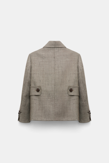 Dorothee Schumacher Boxy blazer in virgin wool pepper & chocolate