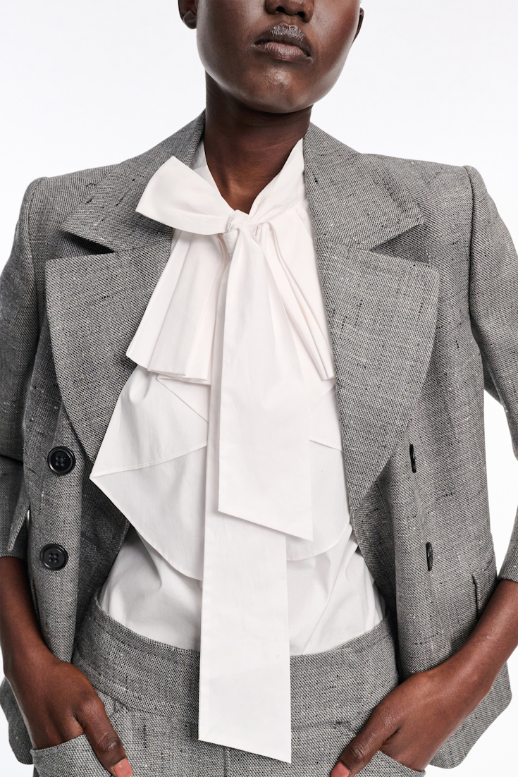 Dorothee Schumacher Boxy blazer in virgin wool pepper & salt