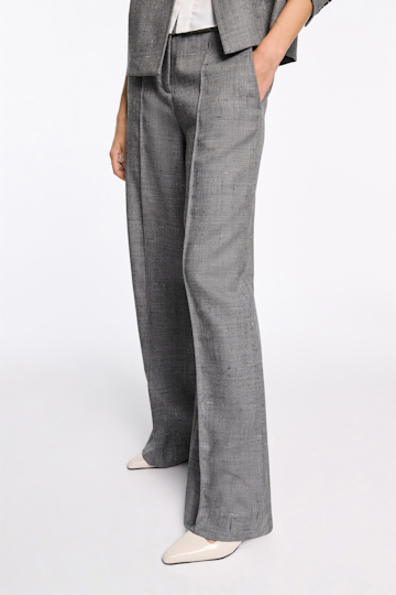 Dorothee Schumacher Wide leg pants in virgin wool pepper & salt
