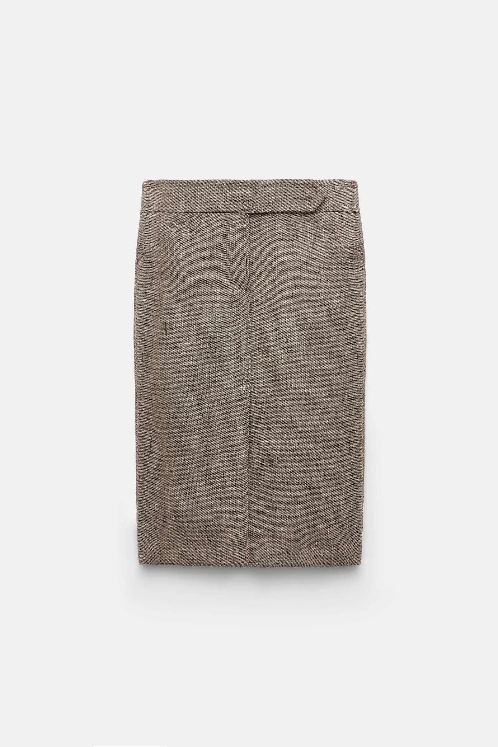 Dorothee Schumacher Pencil skirt in virgin wool pepper & chocoloate