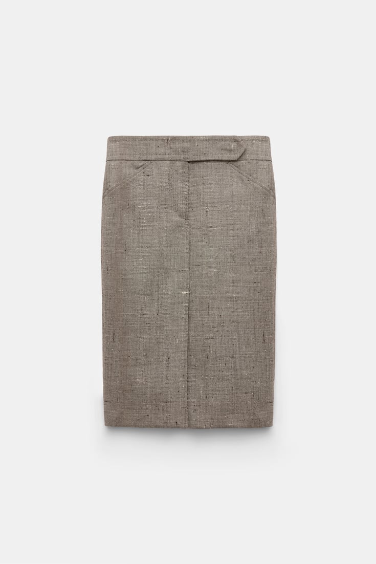 Dorothee Schumacher Pencil skirt in virgin wool pepper & chocoloate