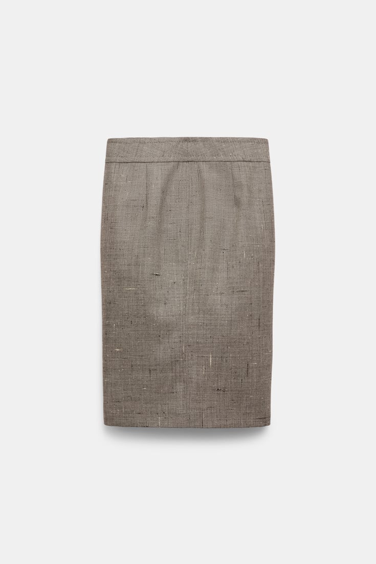 Dorothee Schumacher Pencil skirt in virgin wool pepper & chocoloate