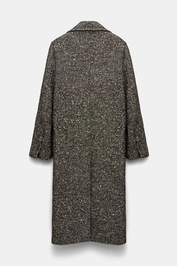 Dorothee Schumacher Wool-mix coat with removable faux fur collar chocolate tweed