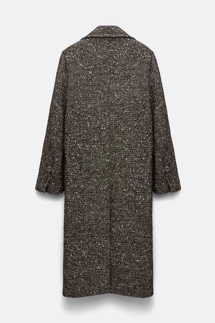 Dorothee Schumacher Mantel mit abnehmbarem Fake Fur Kragen chocolate tweed