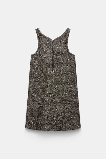 Dorothee Schumacher Embellished A-line dress chocolate tweed