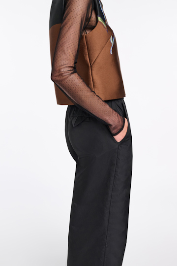 Dorothee Schumacher Polka dot stretch tulle top black ecru