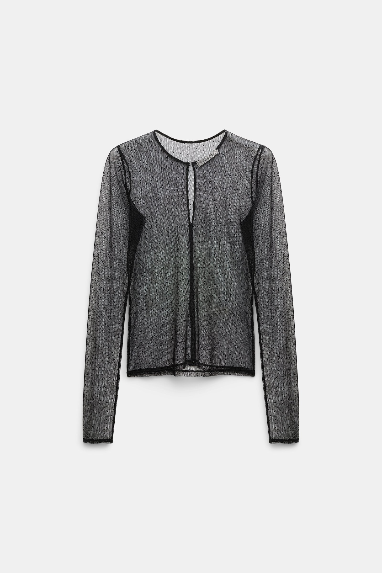 Dorothee Schumacher Polka dot stretch tulle top black ecru