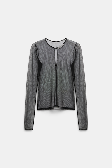 Dorothee Schumacher T-Blouse aus Tüll black ecru