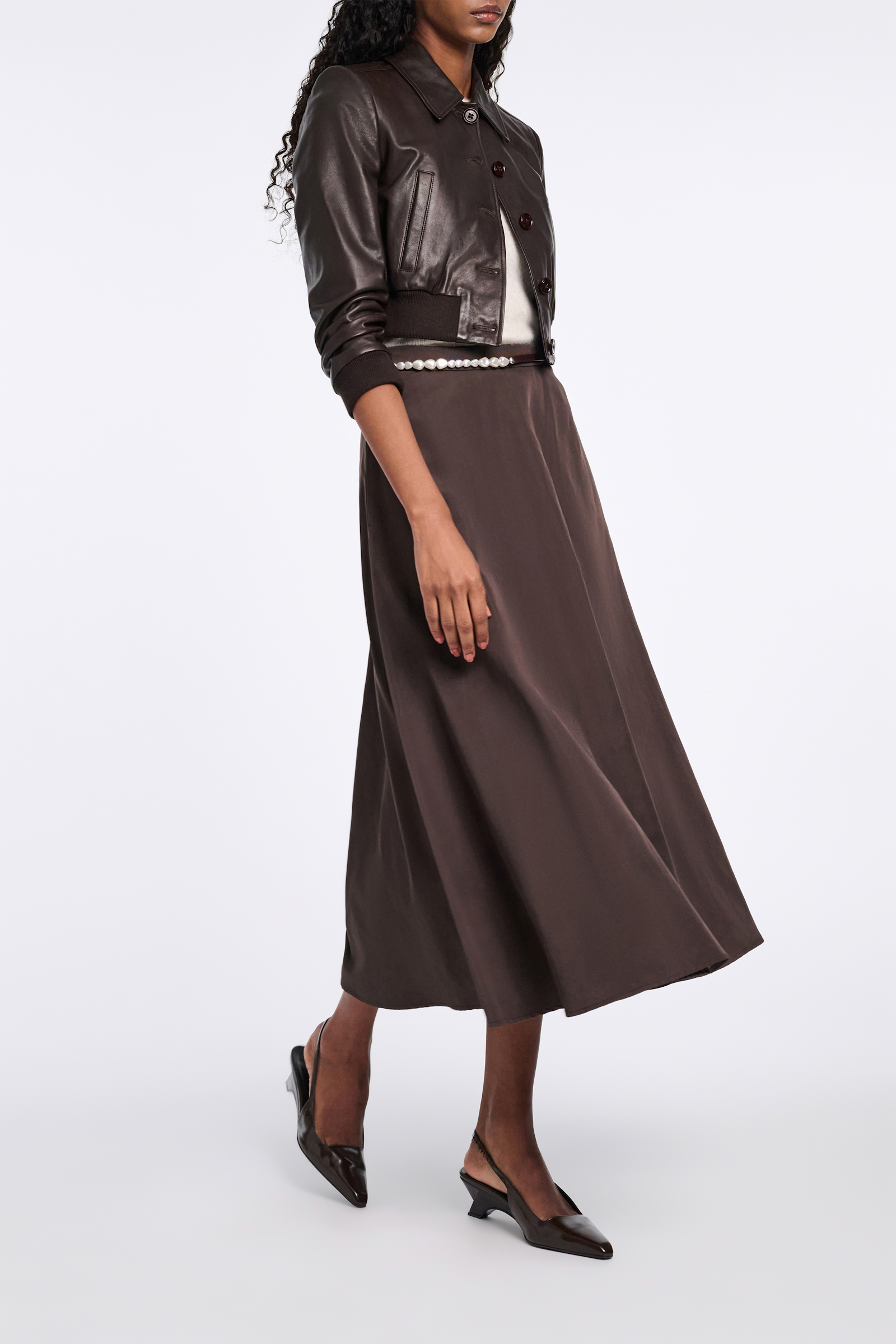 Dorothee Schumacher Mini-Lederblouson black chocolate
