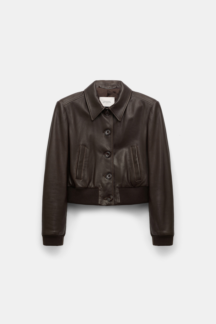 Dorothee Schumacher Mini-Lederblouson black chocolate