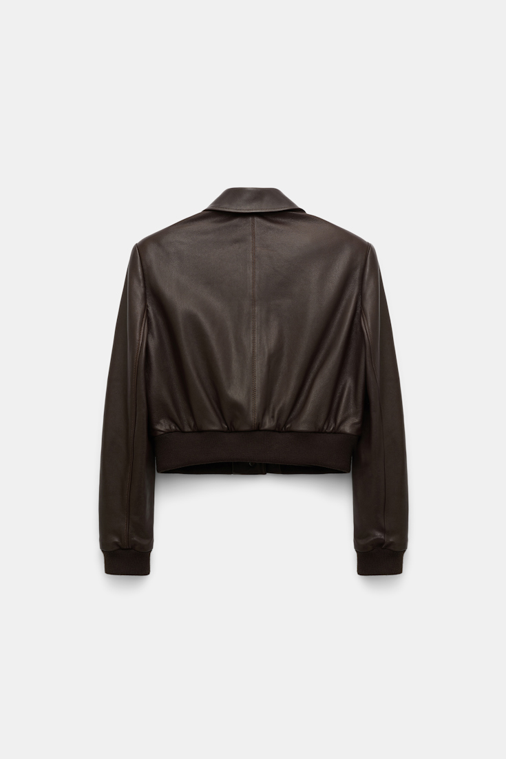 Dorothee Schumacher Mini-Lederblouson black chocolate