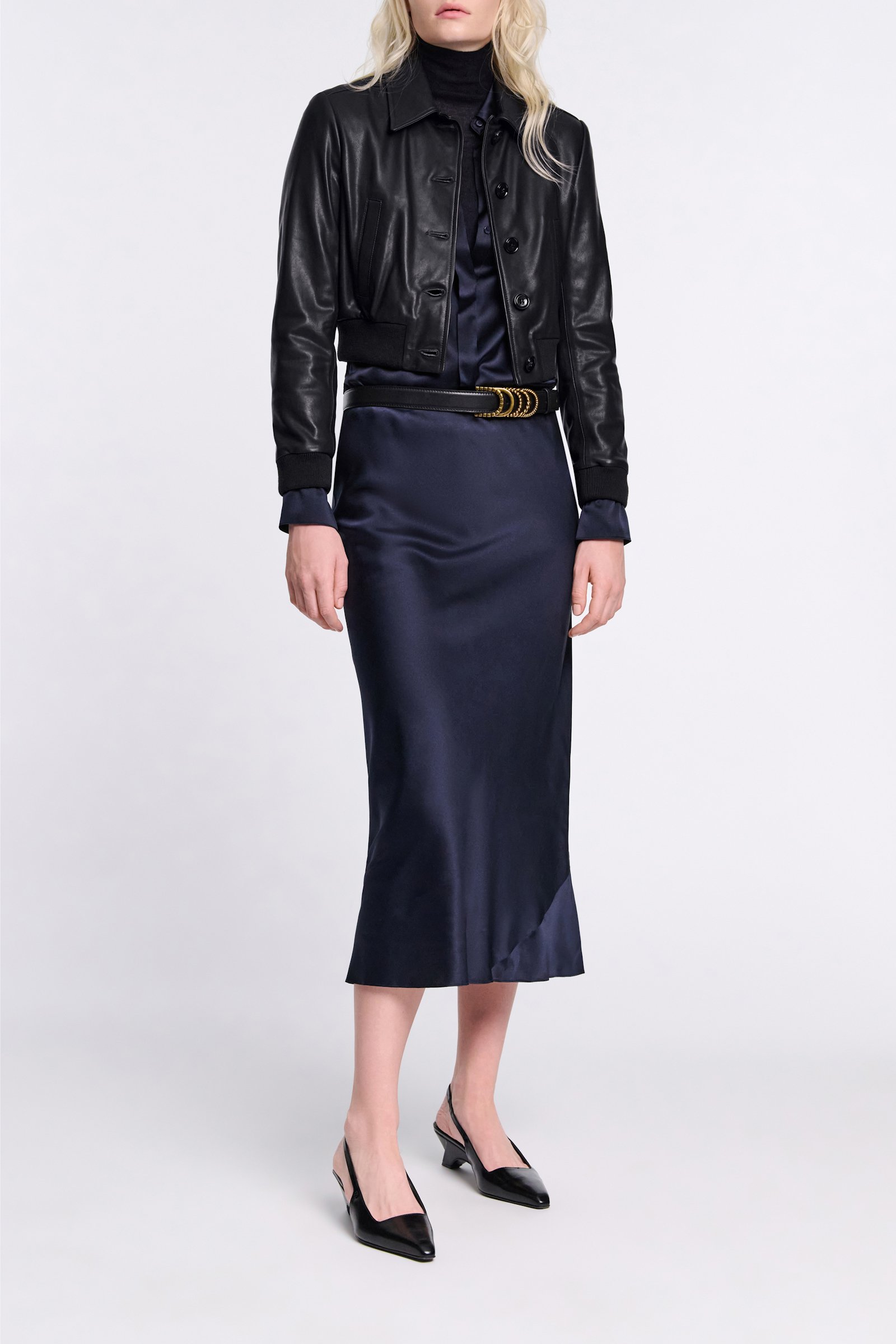 Dorothee Schumacher Mini-Lederblouson pure black