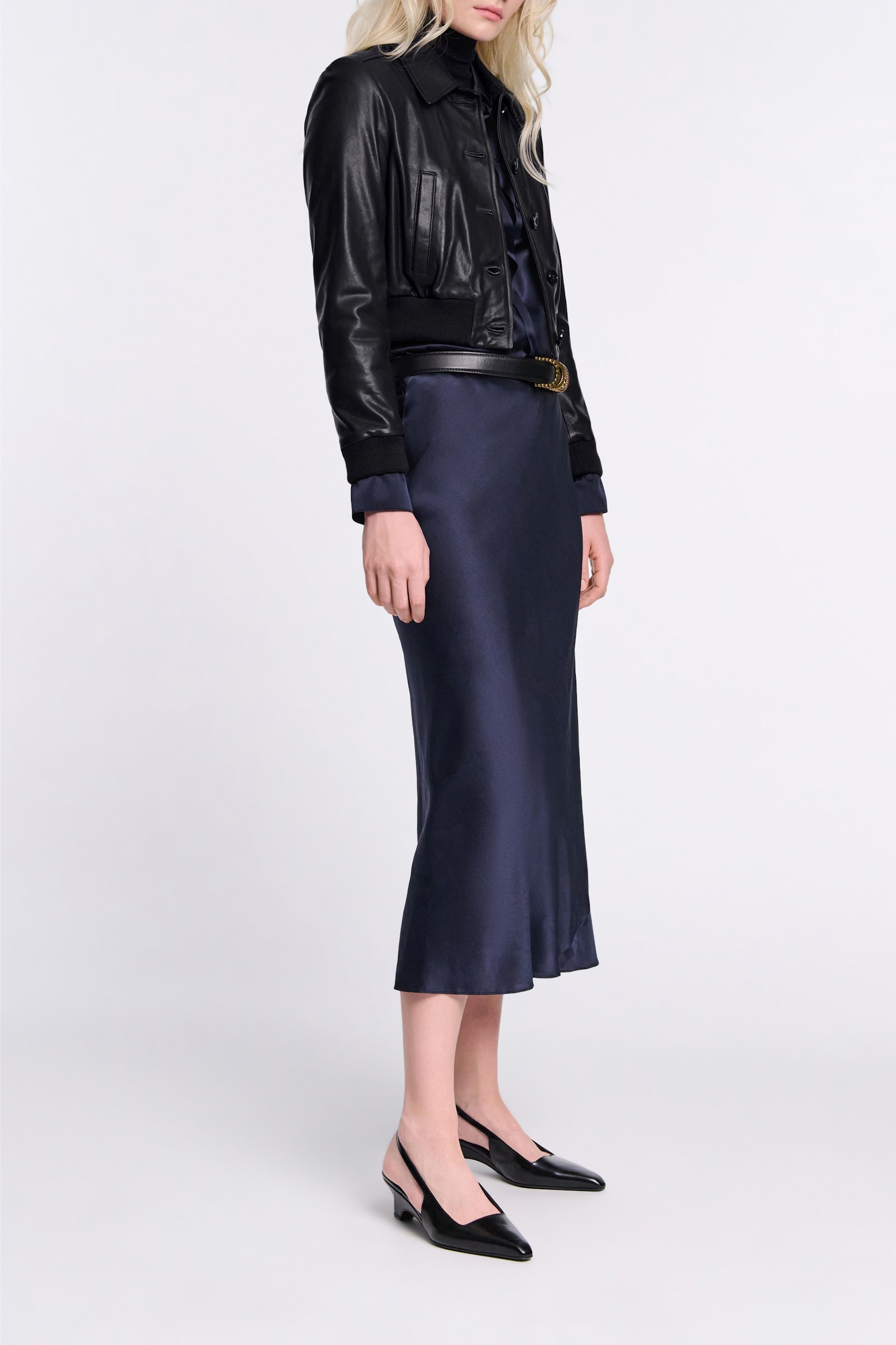 Dorothee Schumacher Mini-Lederblouson pure black
