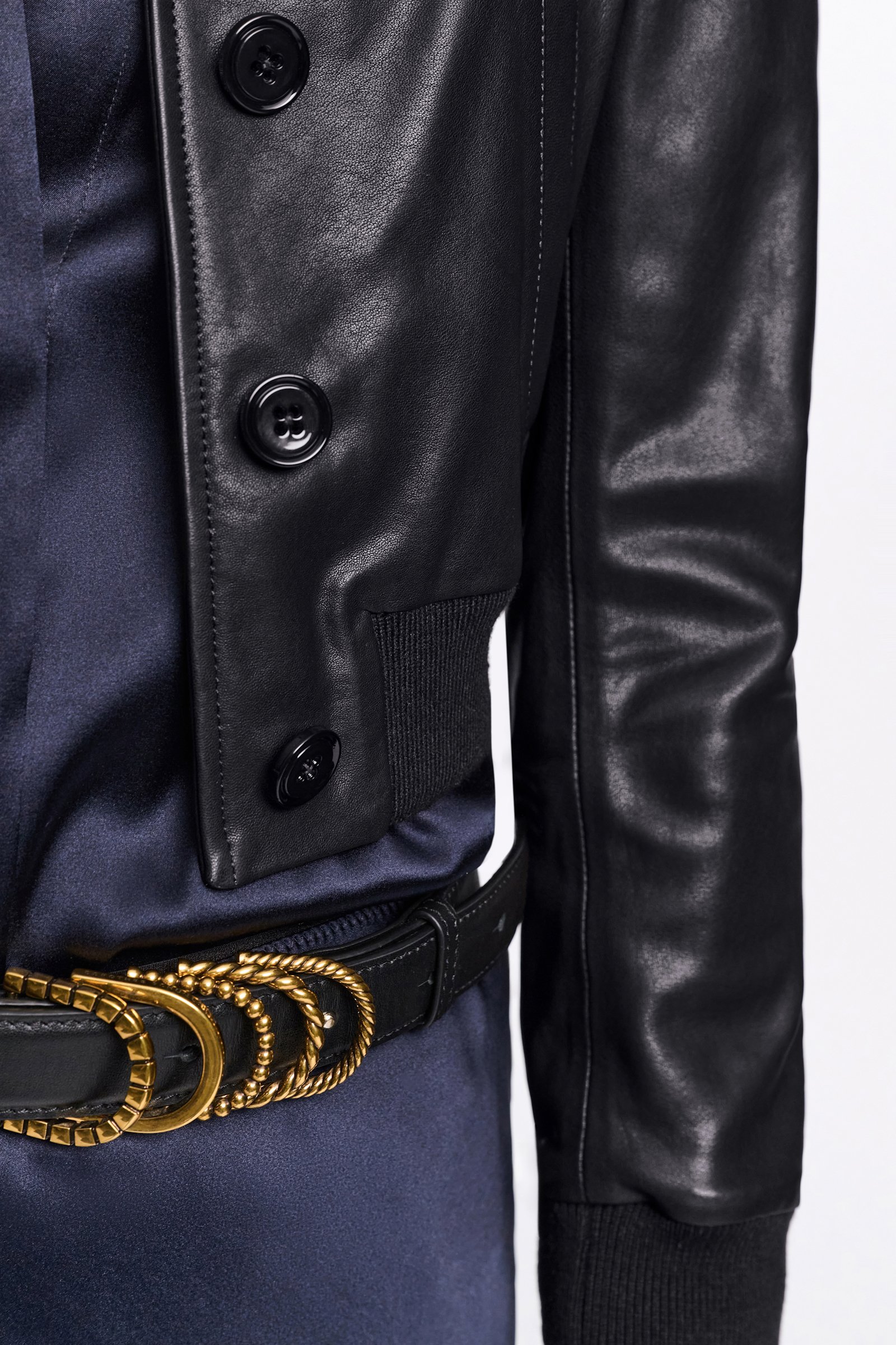 Dorothee Schumacher Mini-Lederblouson pure black