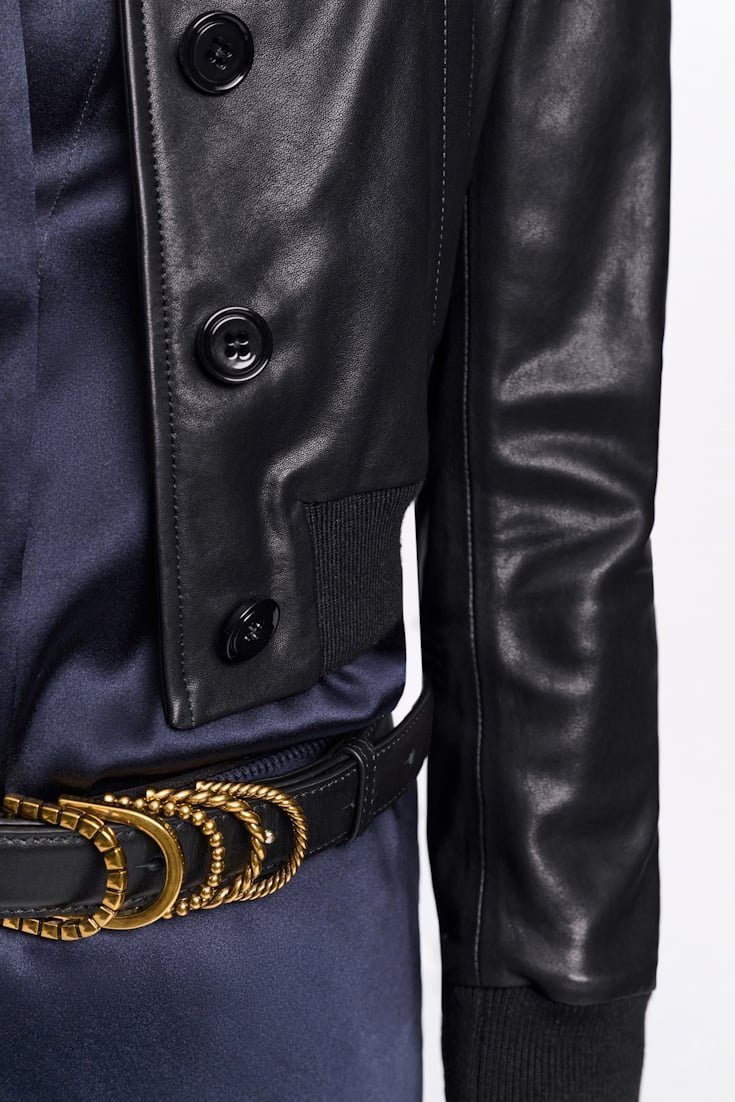 Dorothee Schumacher Mini-Lederblouson pure black