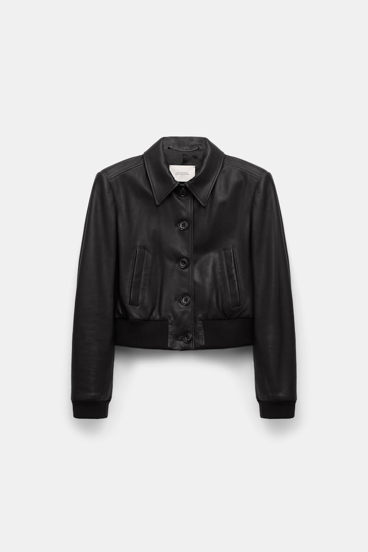 Dorothee Schumacher Mini-Lederblouson pure black
