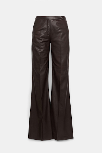 Dorothee Schumacher Lederhose mit ausgestelltem Bein black chocolate