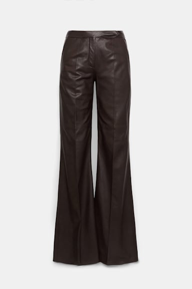 Dorothee Schumacher Flared leather pants black chocolate