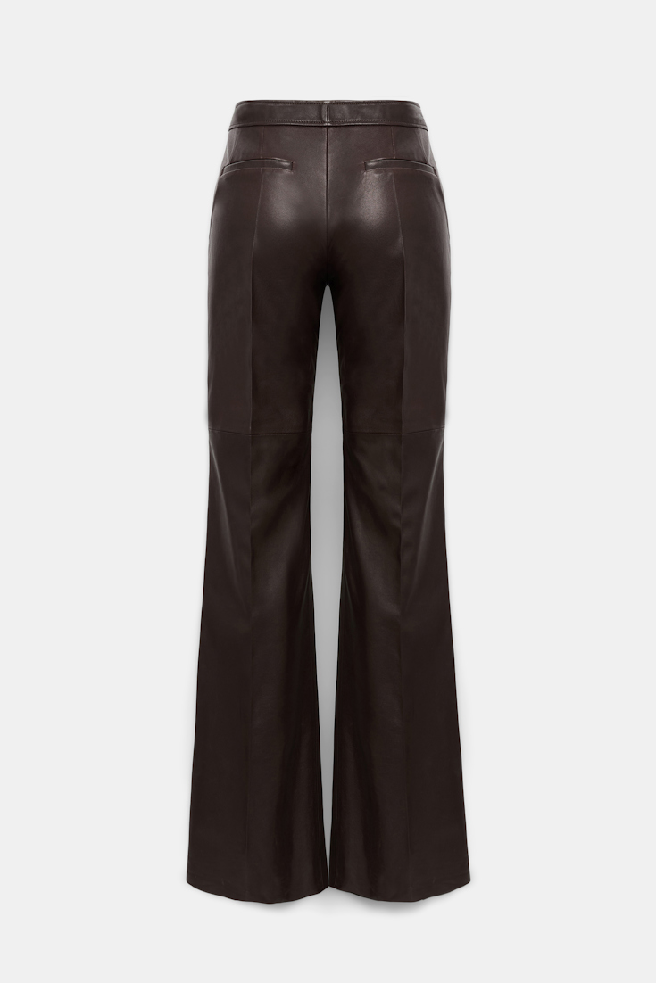 Dorothee Schumacher Lederhose mit ausgestelltem Bein black chocolate