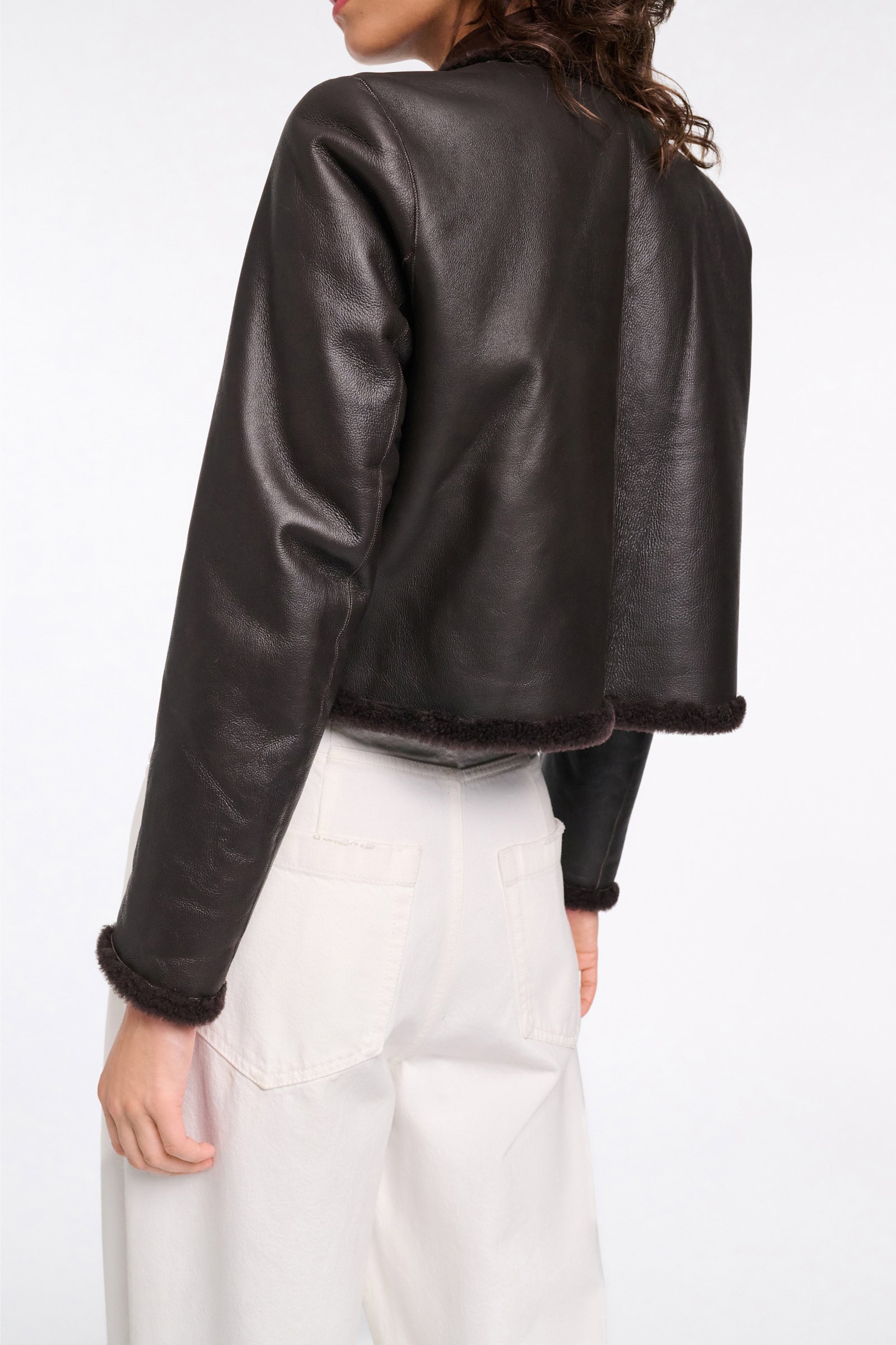 Dorothee Schumacher Shearling Wendejacke black chocolate