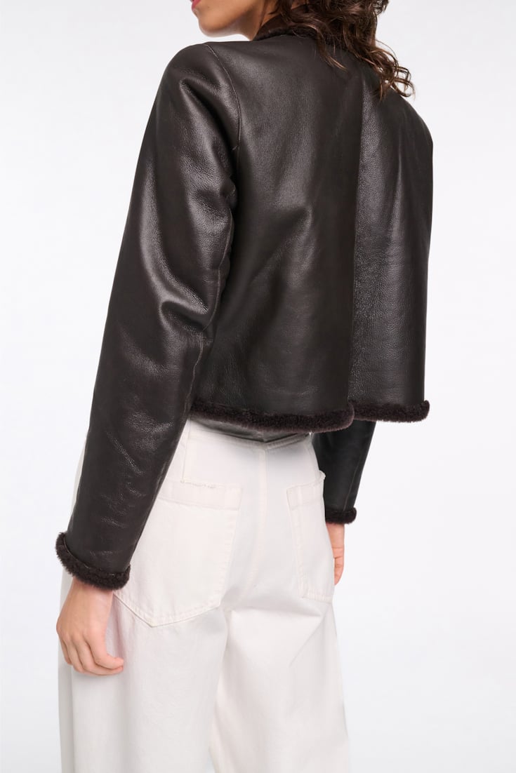 Dorothee Schumacher Shearling Wendejacke black chocolate