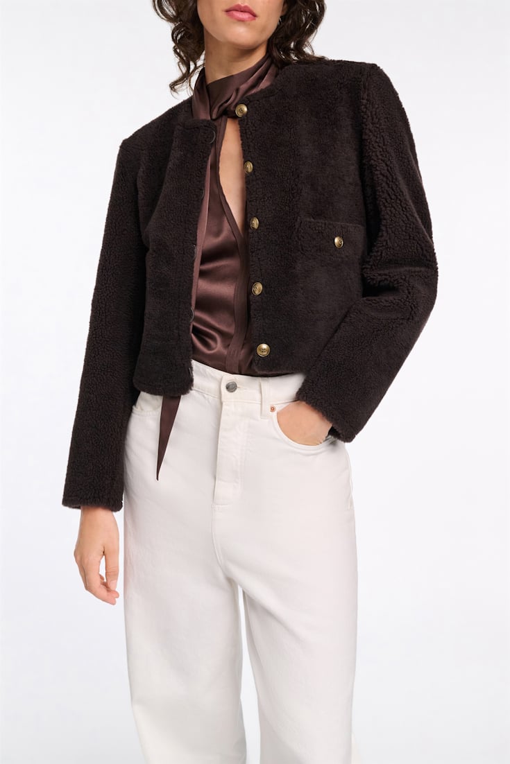 Dorothee Schumacher Shearling Wendejacke black chocolate