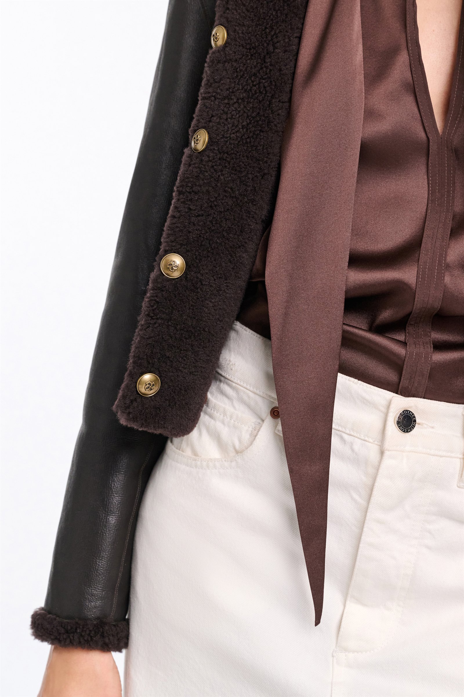Dorothee Schumacher Shearling Wendejacke black chocolate