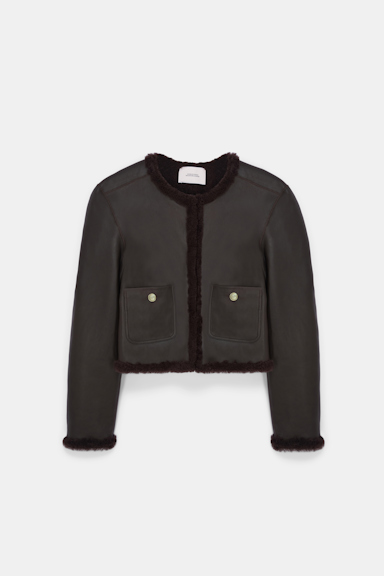 Dorothee Schumacher Shearling Wendejacke black chocolate