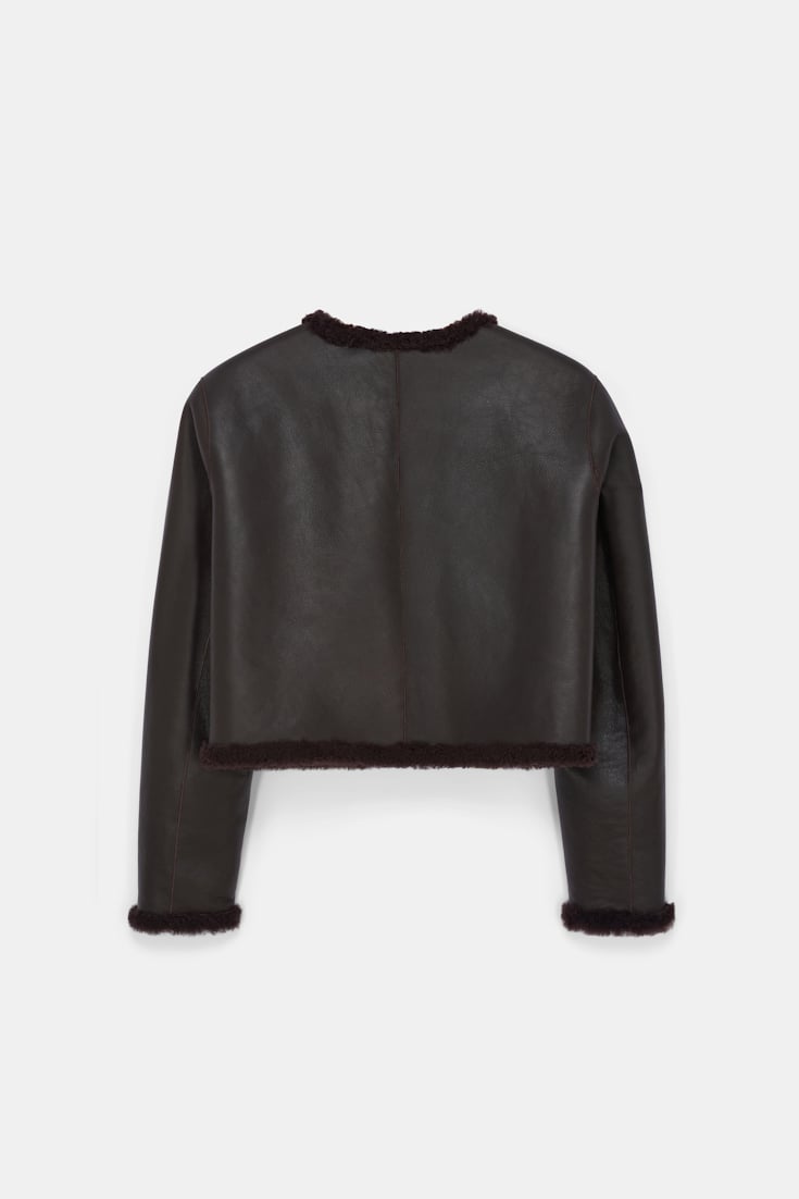 Dorothee Schumacher Shearling Wendejacke black chocolate