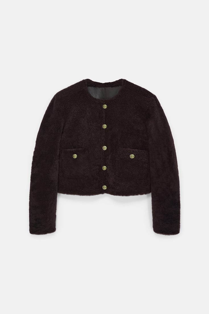Dorothee Schumacher Shearling Wendejacke black chocolate