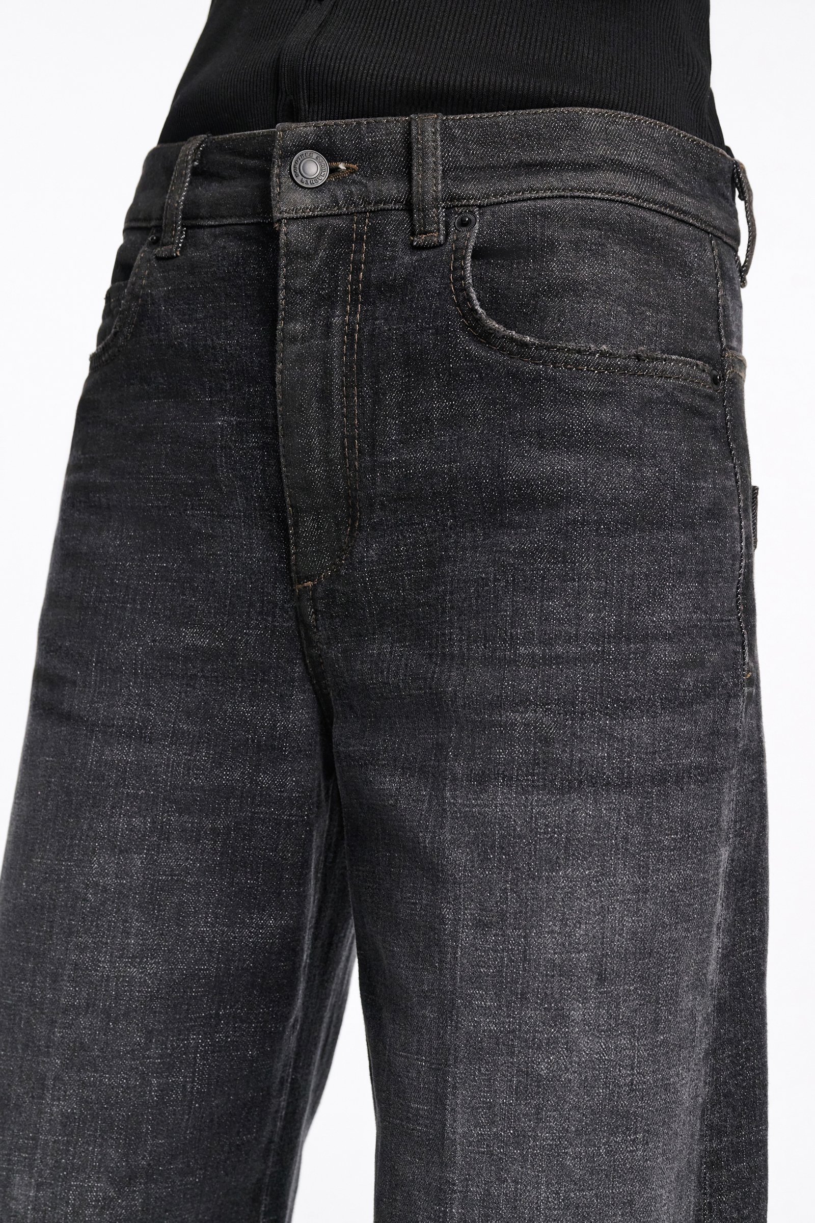Dorothee Schumacher Long, wide leg jeans stone black denim