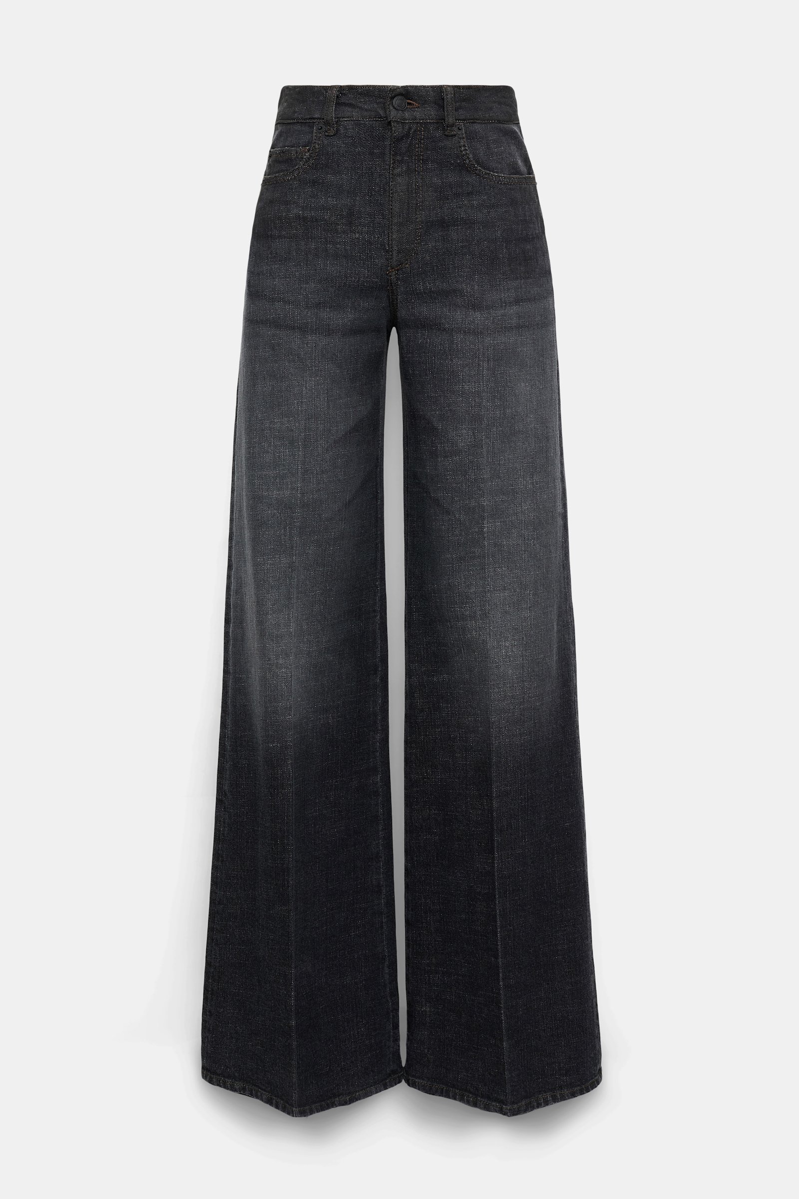 Dorothee Schumacher Long, wide leg jeans stone black denim