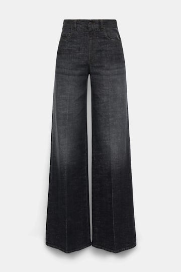 Dorothee Schumacher Long, wide leg jeans stone black denim