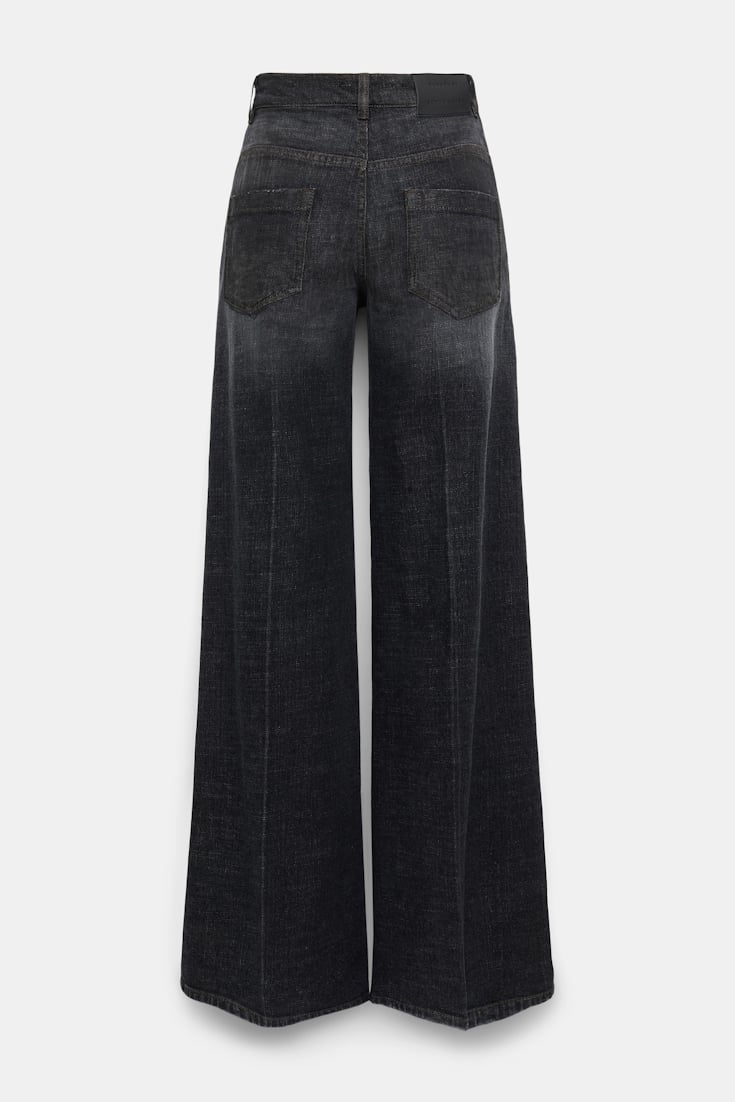 Dorothee Schumacher Long, wide leg jeans stone black denim