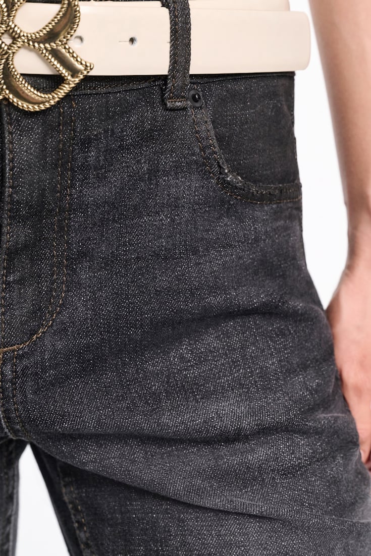 Dorothee Schumacher Long, skinny leg jeans stone black denim