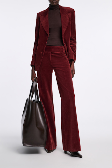 Dorothee Schumacher Cord Hose mit ausgestelltem Bein maroon