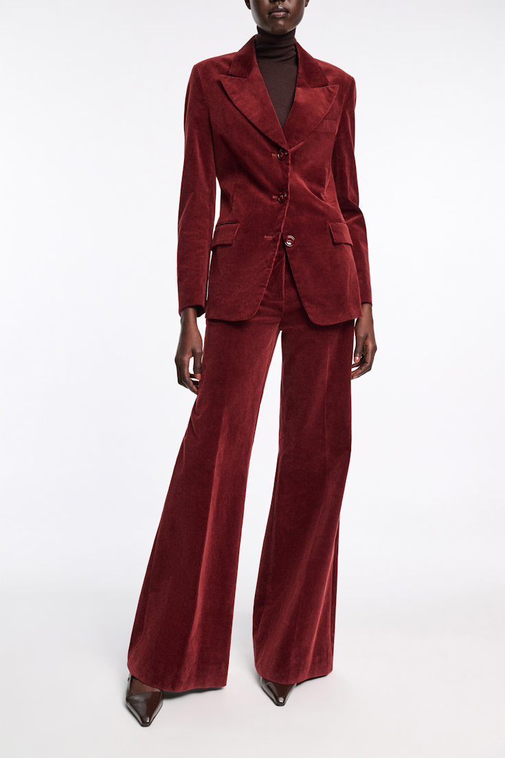 Dorothee Schumacher Cord Hose mit ausgestelltem Bein maroon