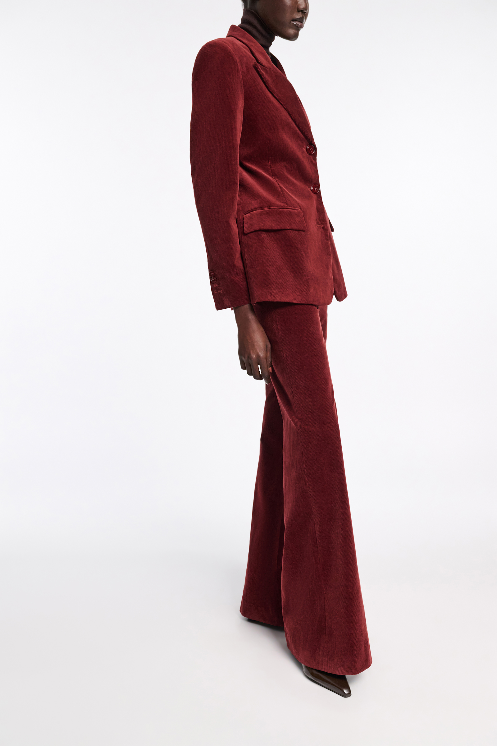 Dorothee Schumacher Cord Hose mit ausgestelltem Bein maroon