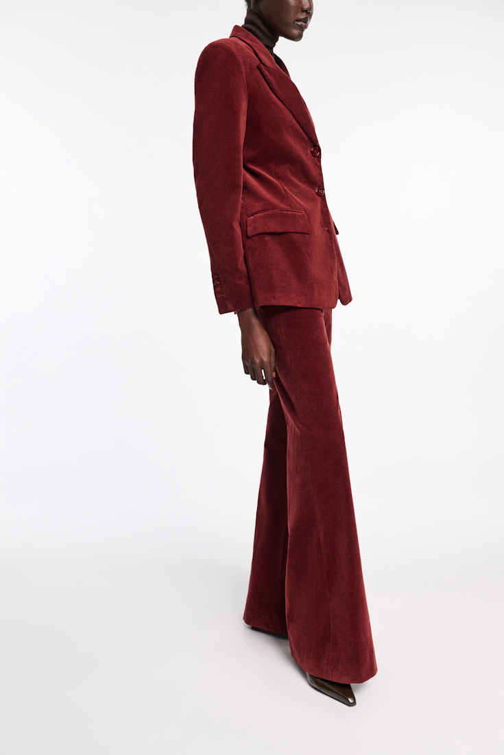 Dorothee Schumacher Cord Hose mit ausgestelltem Bein maroon