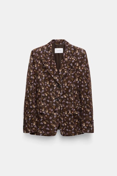 Dorothee Schumacher Blazer mit Millefleur Print winter blossom very dark brown
