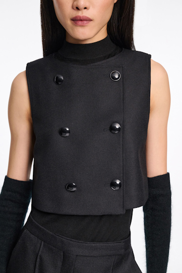 Dorothee Schumacher A-line shell in virgin wool pure black