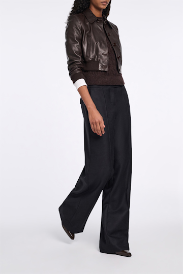 Dorothee Schumacher Wide leg pants in virgin wool pure black