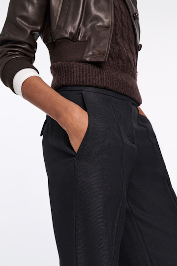 Dorothee Schumacher Wide leg pants in virgin wool pure black