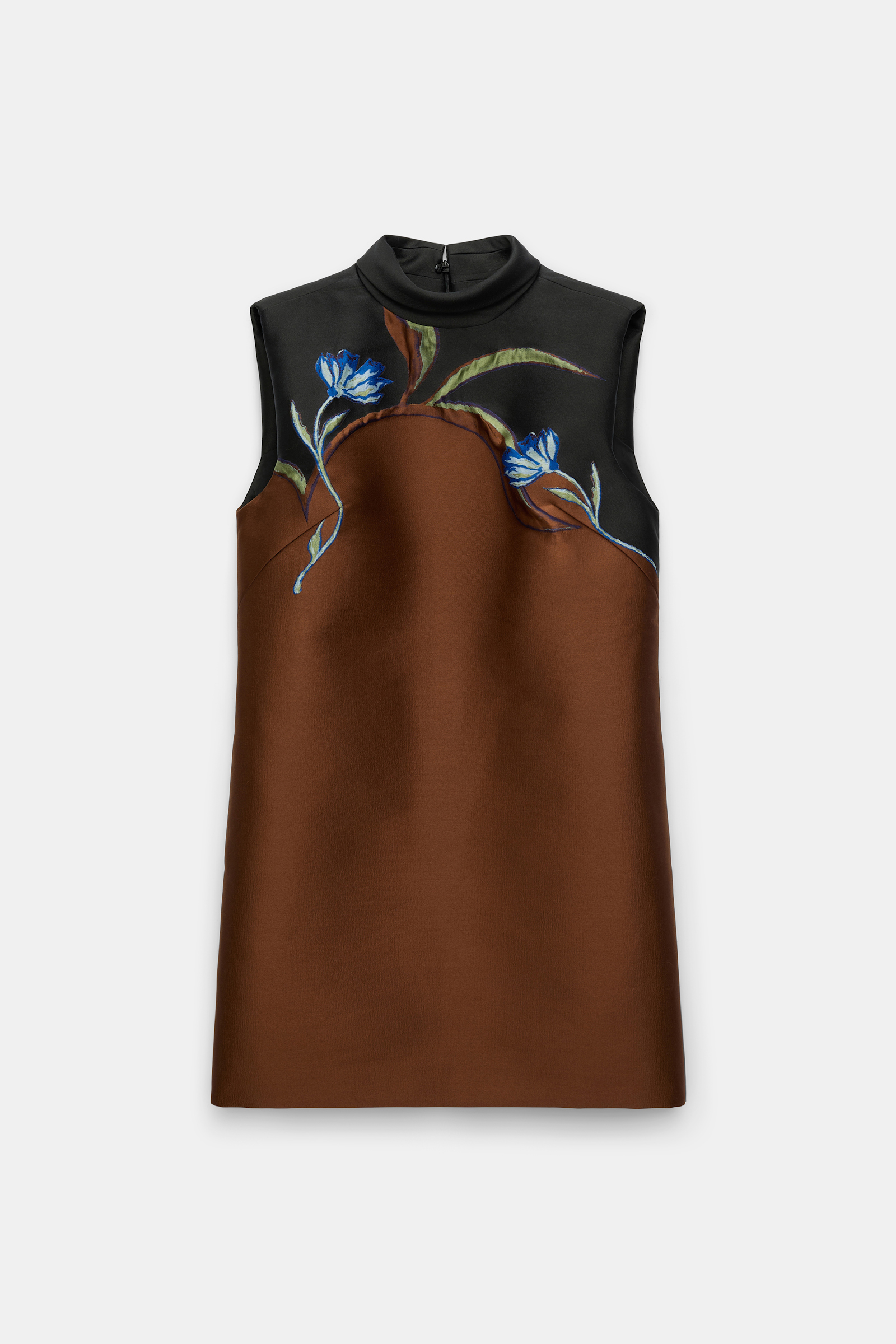 Dorothee Schumacher Shift dress in cloque jacquard caramel black