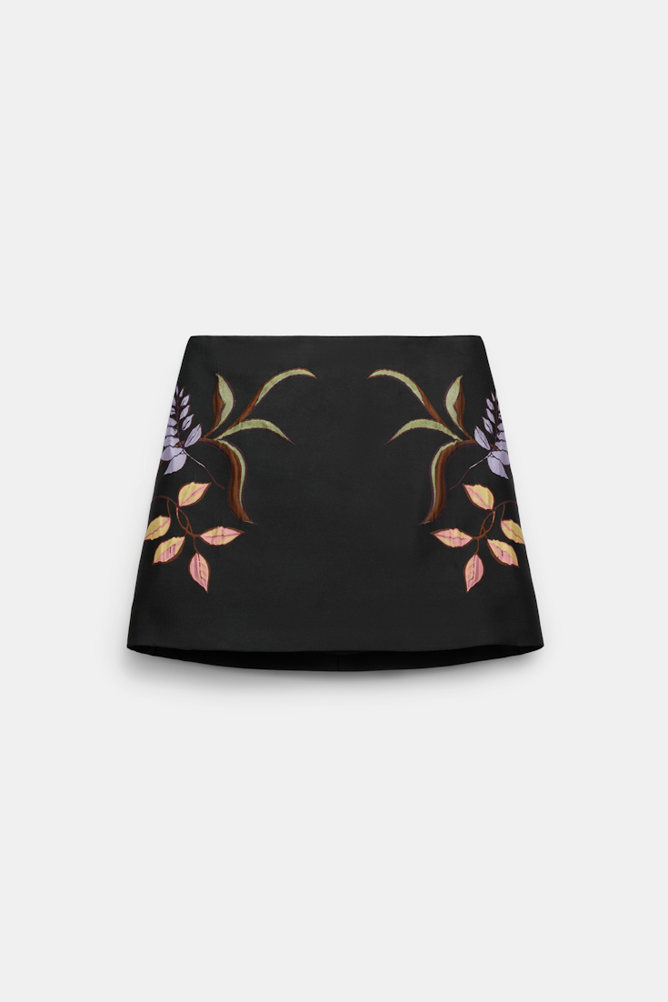 Dorothee Schumacher Kurzer Rock aus dreidimensionalem Cloque-Jacquard pure black